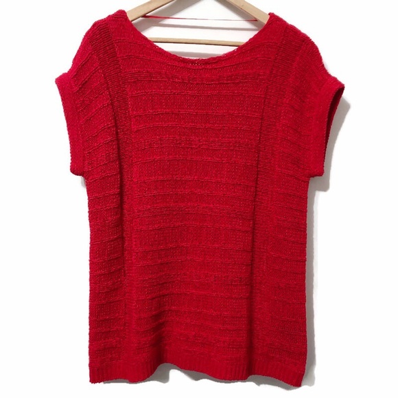 CUPIO Soft Textured Knit Sweater Short Sleeves, LG - Picture 1 of 15